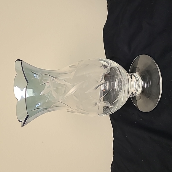 Lenox Accents Vintage Glass Crystal Lenox Vase Ombre Blue To Clear